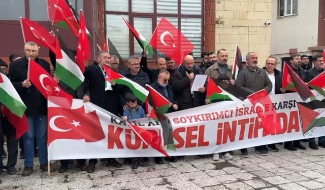 Ardahan'da İsrail'in Filistinli esirleri hedef alan 'idam yasası' protesto edildi