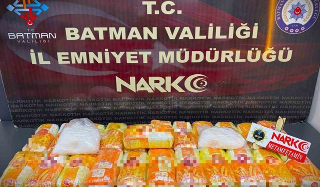 Batman'da araçta zulalanmış 24 kilo 600 gram metamfetamin ele geçirildi