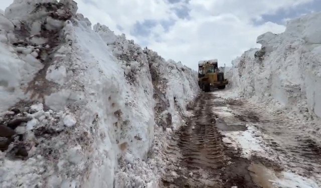 Bingöl'de nisan ayında metrelerce karla mücadele