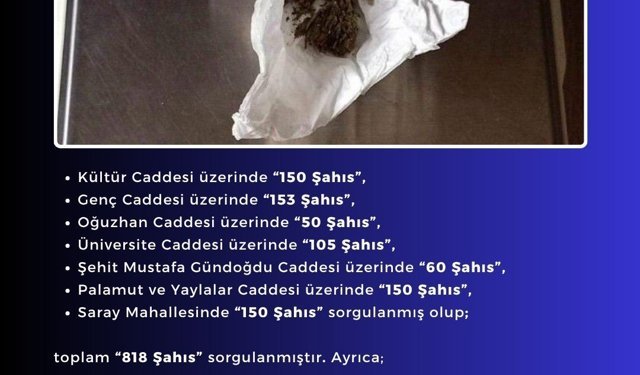 Bingöl'de uyuşturucu madde ele geçirildi