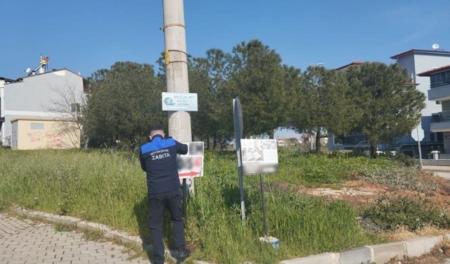 Denizli'de kaçak reklam panoları tek tek kontrol ediliyor