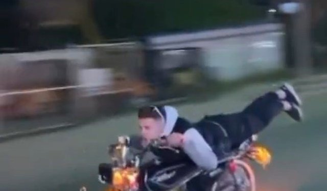 Dünyanın en pahalı uzanması... 200 bin TL ceza yedi, motosikleti bağlandı