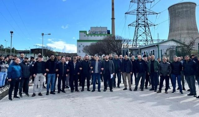 (Düzeltme) Kütahya Tunçbilek'te elektrik üretim işçileri eylemde
