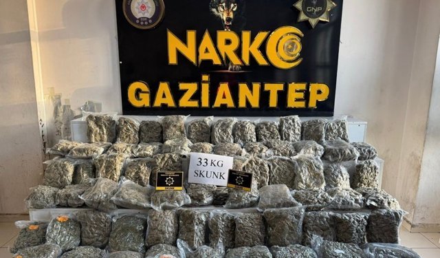 Gaziantep'te 34 kilo uyuşturucu ele geçirildi: 1 tutuklama