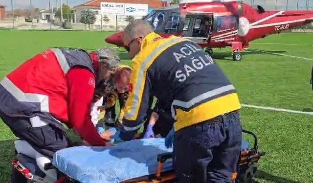 Kulu'da kalp rahatsızlığı geçiren vatandaşa hava ambulansı