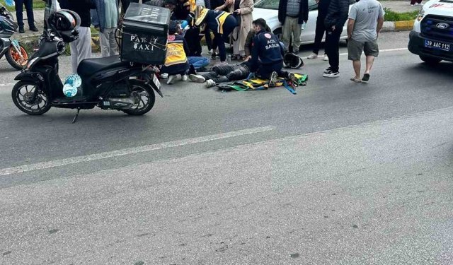 Lüleburgaz'da otomobilin çarptığı motosikletteki 2 genç yaralandı