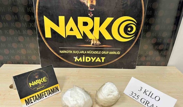 Mardin'de uyuşturucu operasyonunda 3 kilogram metamfetamin ele geçirildi
