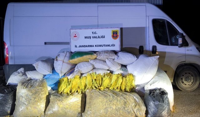 Muş'ta 1 ton 200 kilogram bandrolsüz tütün ele geçirildi