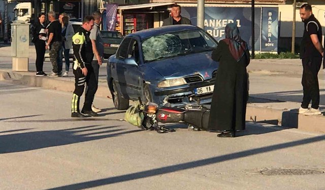 Otomobil ile motosiklet çarpıştı: 1 yaralı