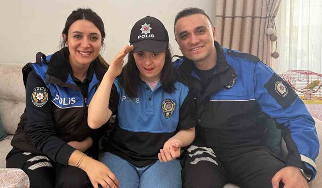 Polis olma hayali kuran İrem'e doğum gününde üniforma sürprizi