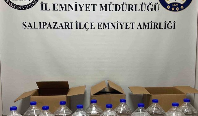 Samsun'da kaçak alkol operasyonu: 60 litre etil alkol ele geçirildi