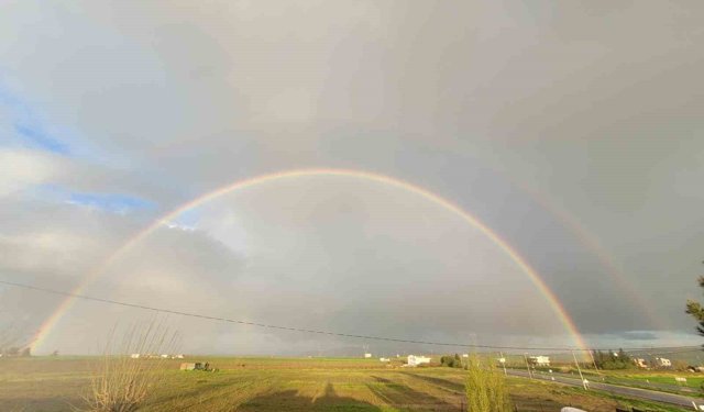 Siirt'te yağmur sonrası oluşan gökkuşağı mest etti