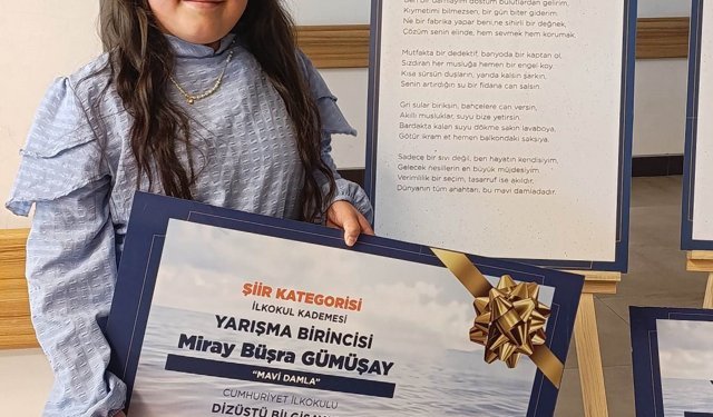 'Su Verimliliği Seferberliği' yarışması şiir dalı Türkiye birincisi Hisarcık'tan