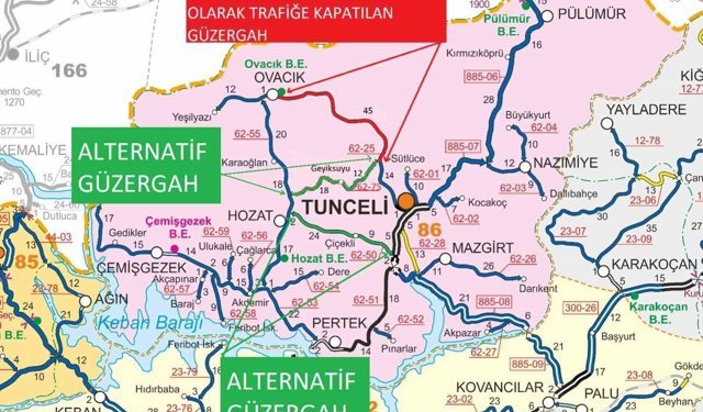 Tunceli-Ovacık yolunda çalışma: Yol trafiğe kapatılacak