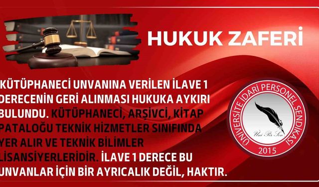 ÜNİPERSEN: 'Kütüphaneci, arşivci ve kitap pataloğu unvanları için ilave 1 derece ayrıcalık değil, haktır'