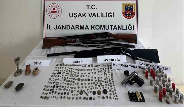 Uşak'ta 284 adet sikke ele geçirildi