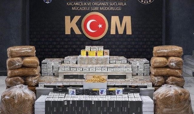 Uşak'ta çok sayıda kaçak makaron ve tütün ele geçirildi