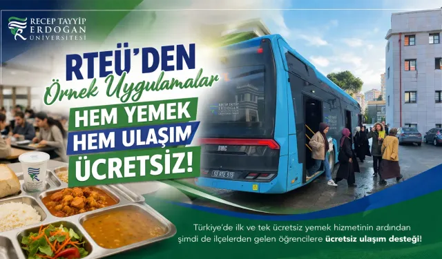 RTEÜ’den Öğrencilere Şimdi de Ücretsiz Ulaşım