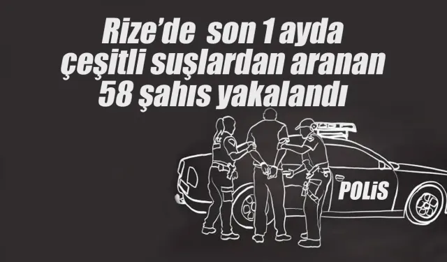 Rize’de Mart Ayı Operasyon Bilançosu: 58 Şahıs Yakalandı!