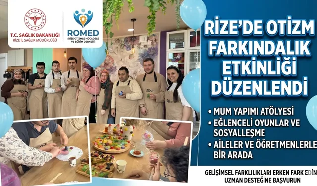 Rize'de Otizm Farkındalığı İçin Anlamlı Etkinlik Düzenlendi