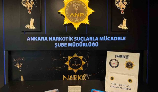 Ankara'da uyuşturucu operasyonu: 3 kilo 240 gram kokain ele geçirildi