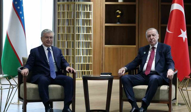 Cumhurbaşkanı Erdoğan, Özbekistan Cumhurbaşkanı Mirziyoyev ile görüştü