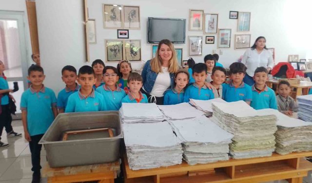 Minik öğrenciler 'geri dönüşümü' yerinde öğrendiler