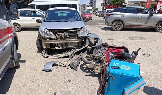 Otomobil ile motosiklet çarpıştı: 1 yaralı