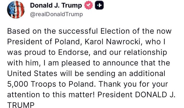 Trump: 'Polonya'ya 5 bin ek asker göndereceğiz'