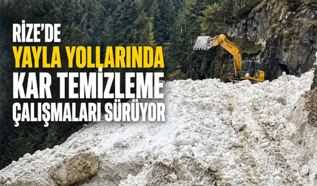 Rize'de yayla yollarında kar temizleme çalışmaları sürüyor