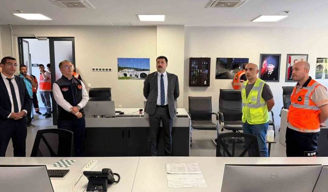 Assos Tüneli'nde trafik kazası tatbikatı