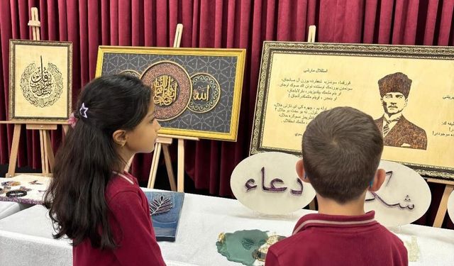 Aydıntepe'de öğrencilerin sanat ve deney çalışmaları sergilendi