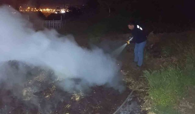 Bolu'da korkutan anız yangını: Ormana sıçramadan söndürüldü