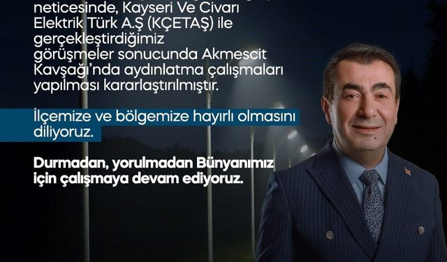 Bünyan'da Akmescit Kavşağı aydınlatılacak