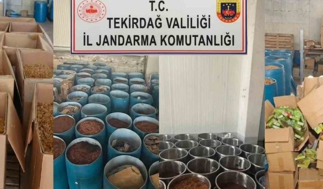 Çerkezköy'de 84 milyon TL değerinde kaçak tütün ele geçirildi