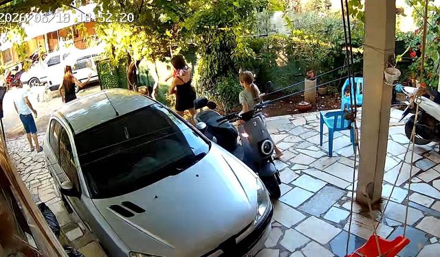 Fethiye'deki komşu dehşeti kamerada
