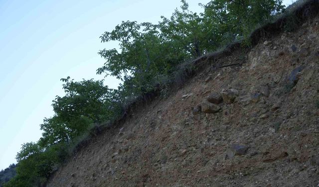Gümüşhane'de vatandaşların tapulu arazileri toprak kaymaları nedeniyle her geçen gün küçülüyor