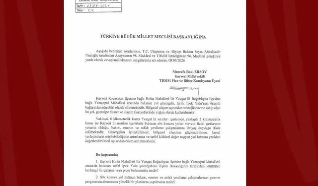 MHP'li Ersoy'dan tarihi İpek Yolu için soru önergesi