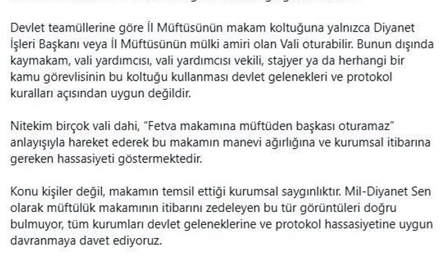 Müftülük makamı tartışması: 'Fetva makamına müftüden başkası oturamaz'