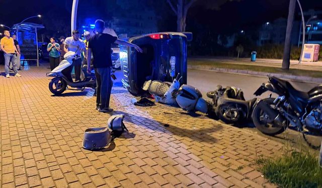 Otomobil takla attı, ortalık savaş alanına döndü