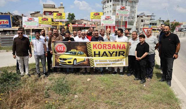 Taksiciler konvoyla korsan taşımacılığa tepki gösterdi