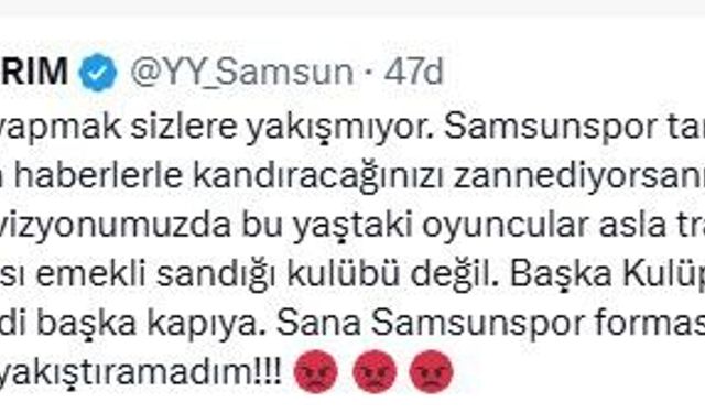 Yüksel Yıldırım'dan Enner Valencia söylentisine tepki: 'Samsunspor, emekli sandığı kulübü değil'