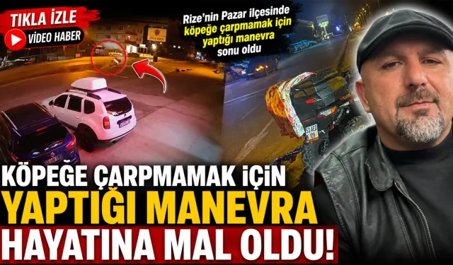 Köpeğe çarpmamak için yaptığı manevra hayatına mal oldu