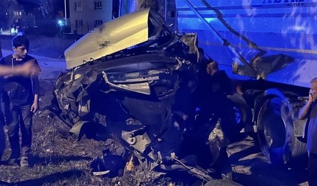 Ağaca çarpan otomobil ikiye bölündü, sürücü hafif sıyrıklarla kurtuldu