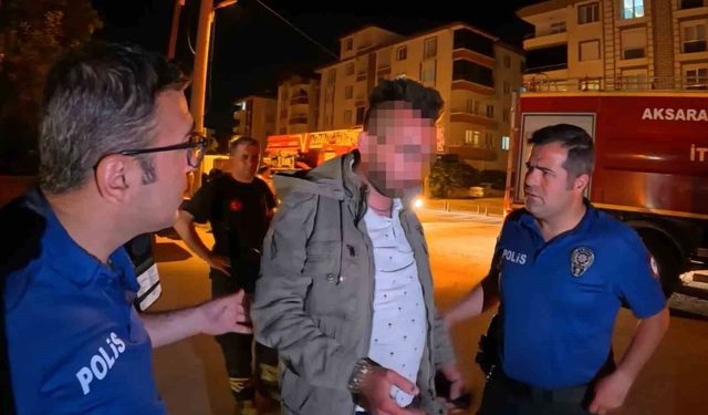 Aracı yakmak istedi, olay yerini gözlemlerken böyle yakalandı