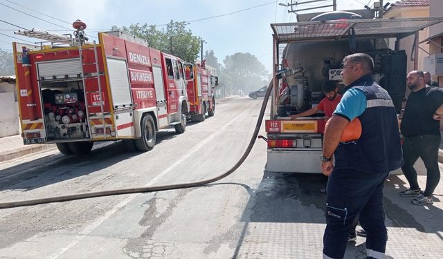 Bahçe temizliği için yakılan ateş evi küle çevirdi, depoda patlayan tüpler korkuya neden oldu