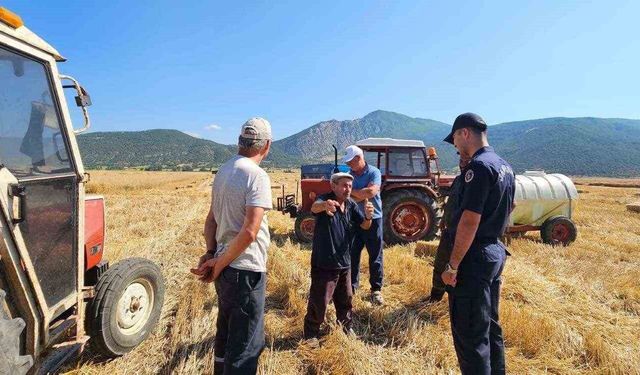 Biçerdöver operatörlerine yangın eğitimi