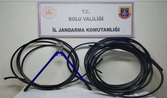 Bolu'da kablo hırsızlığı şüphelisi çaldığı kablolarla yakalandı