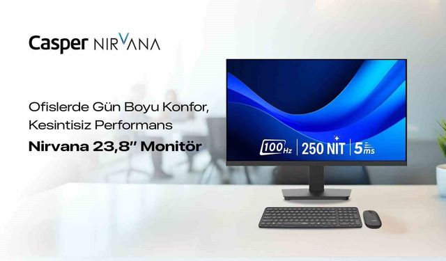 'Casper Nirvana 23.8'' monitör ofislerde konforlu ve kesintisiz çalışmayı destekliyor