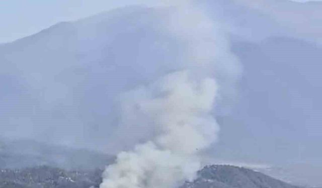 Denizli'de ormanlık alana yakın bölgede arazi yangını çıktı